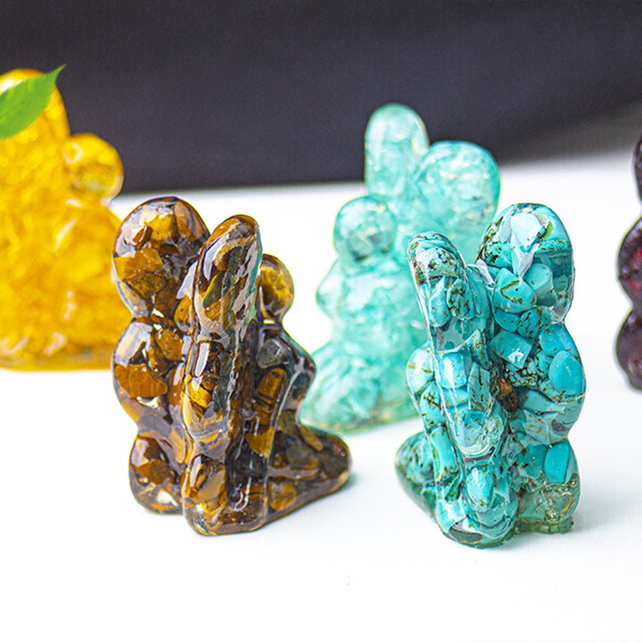 Décoration en pierre précieuse fée papillon en cristal époxy Olivenorma