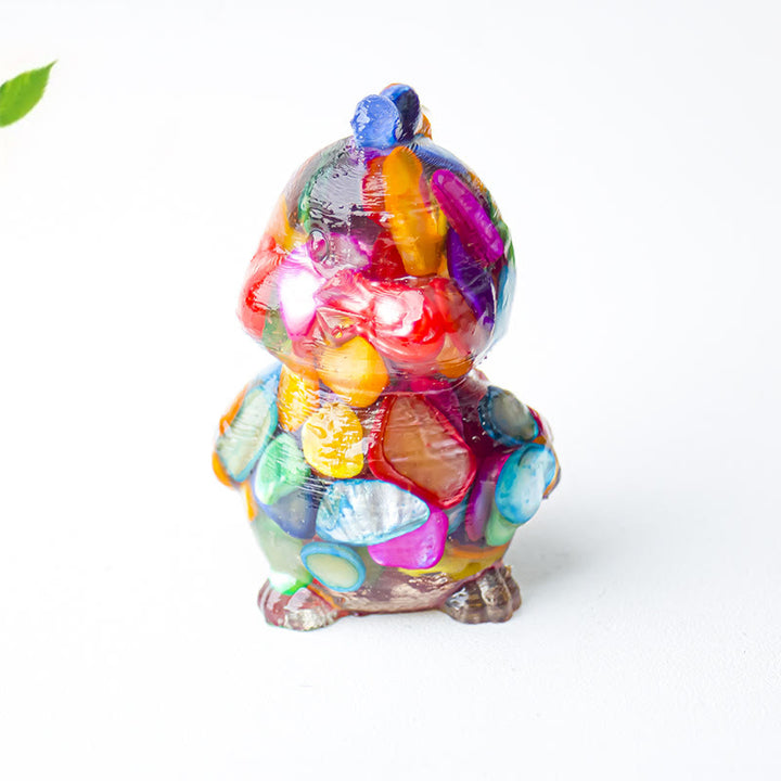 Décoration en cristal époxy Olivenorma en forme de poussin