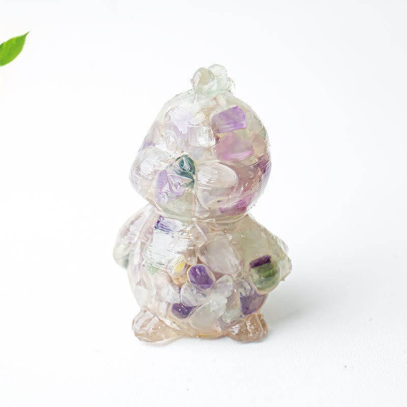 Décoration en cristal époxy Olivenorma en forme de poussin