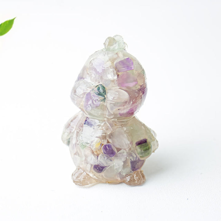 Décoration en cristal époxy Olivenorma en forme de poussin