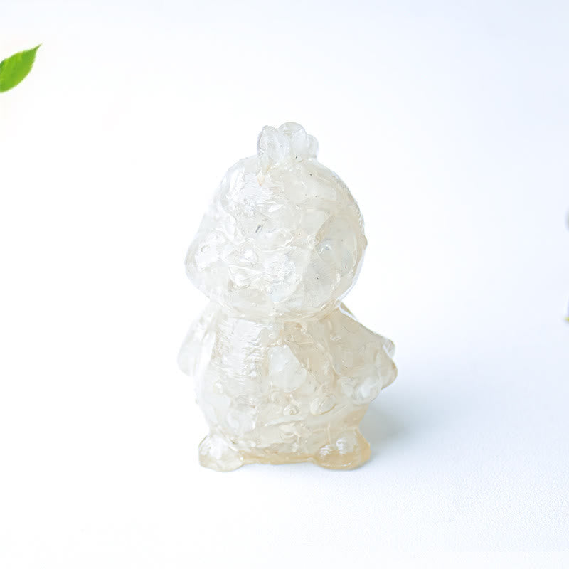 Décoration en cristal époxy Olivenorma en forme de poussin