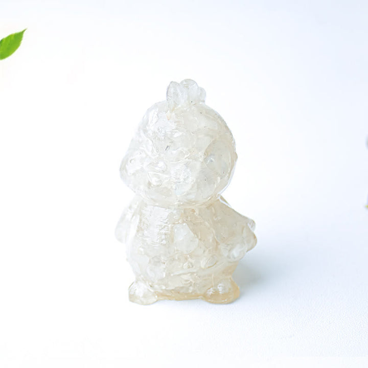 Décoration en cristal époxy Olivenorma en forme de poussin