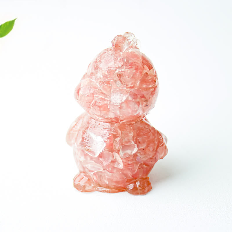 Décoration en cristal époxy Olivenorma en forme de poussin