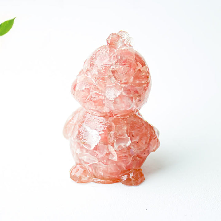 Décoration en cristal époxy Olivenorma en forme de poussin