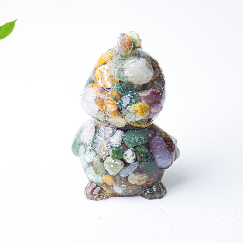 Décoration en cristal époxy Olivenorma en forme de poussin