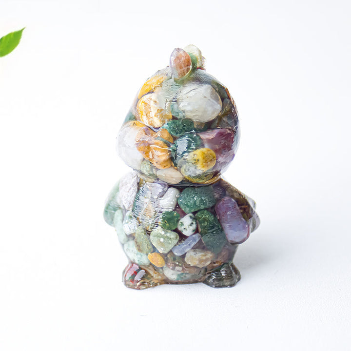 Décoration en cristal époxy Olivenorma en forme de poussin