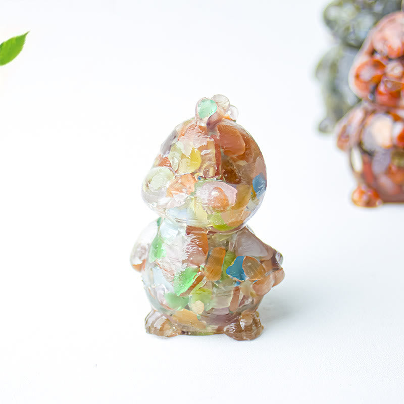 Décoration en cristal époxy Olivenorma en forme de poussin