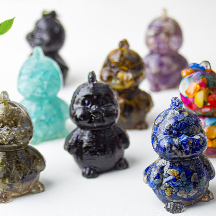 Décoration en cristal époxy Olivenorma en forme de poussin