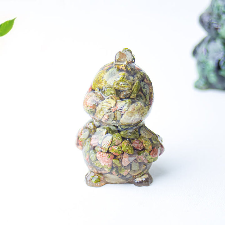 Décoration en cristal époxy Olivenorma en forme de poussin