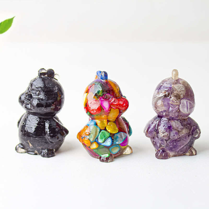 Décoration en cristal époxy Olivenorma en forme de poussin