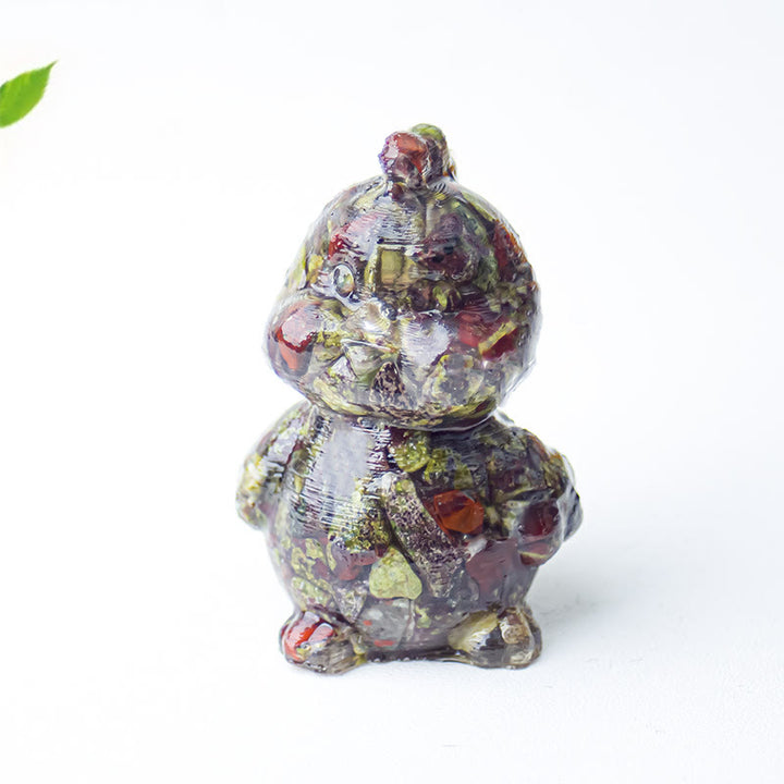 Décoration en cristal époxy Olivenorma en forme de poussin