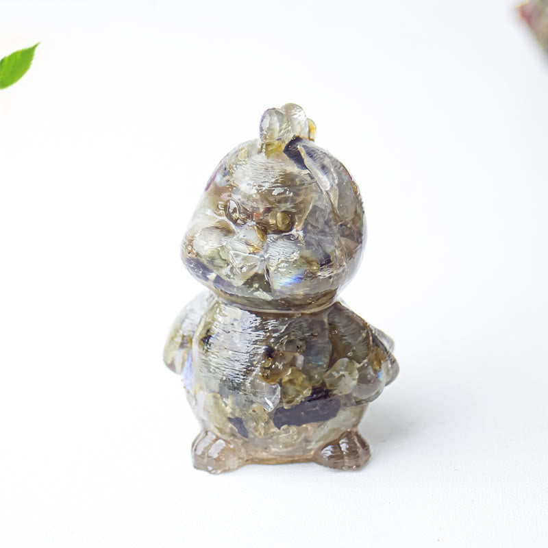 Décoration en cristal époxy Olivenorma en forme de poussin