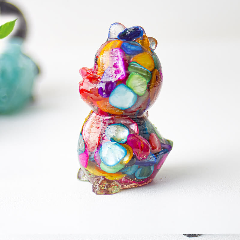 Décoration en cristal époxy Olivenorma en forme de poussin