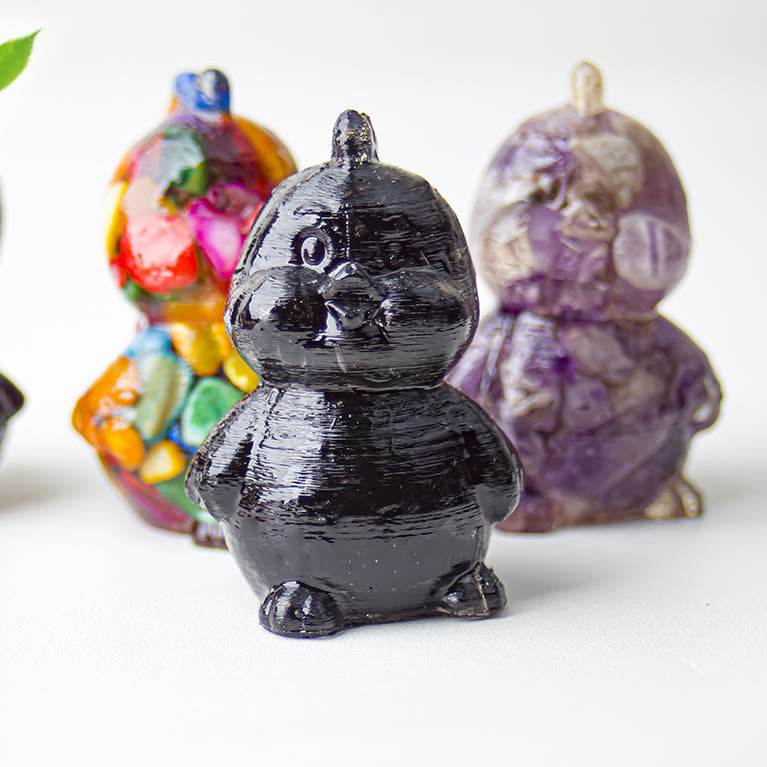 Décoration en cristal époxy Olivenorma en forme de poussin