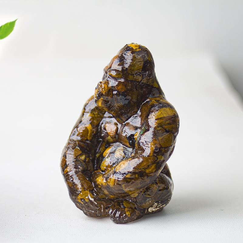 Décoration en pierre précieuse Gorilla en cristal époxy Olivenorma