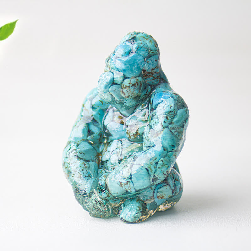 Décoration en pierre précieuse Gorilla en cristal époxy Olivenorma