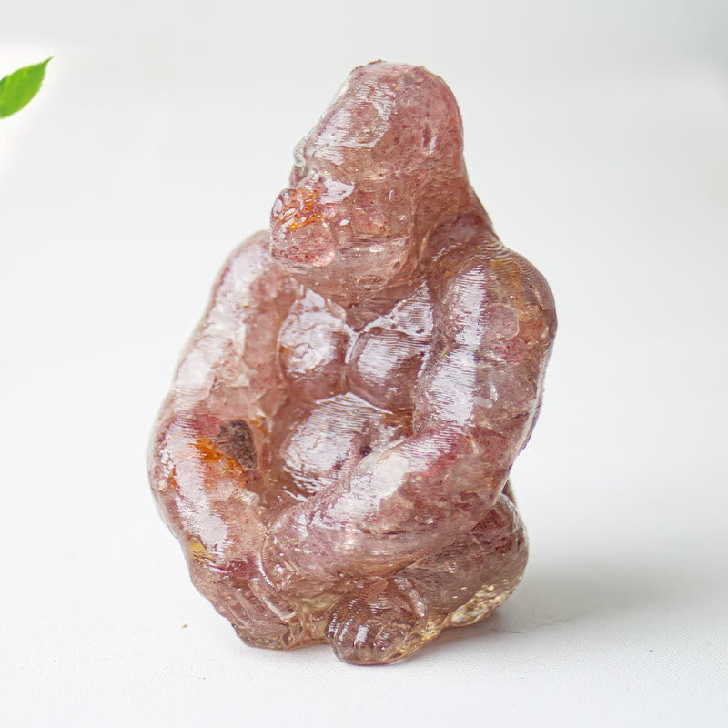 Décoration en pierre précieuse Gorilla en cristal époxy Olivenorma