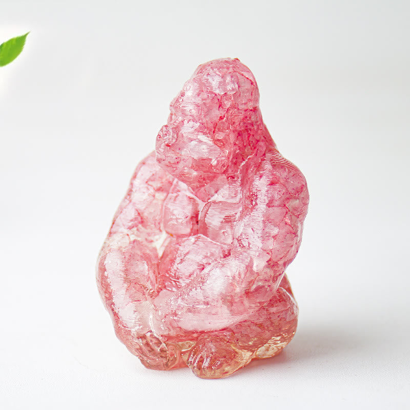 Décoration en pierre précieuse Gorilla en cristal époxy Olivenorma