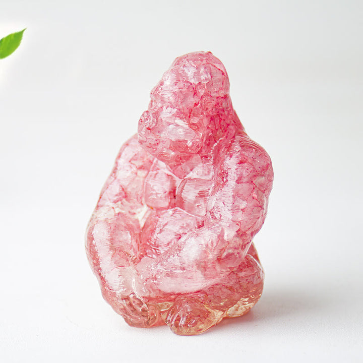 Décoration en pierre précieuse Gorilla en cristal époxy Olivenorma