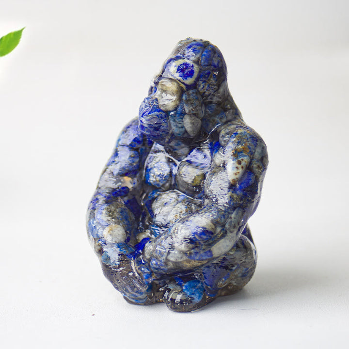 Décoration en pierre précieuse Gorilla en cristal époxy Olivenorma