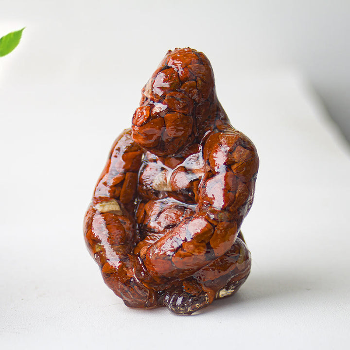 Décoration en pierre précieuse Gorilla en cristal époxy Olivenorma