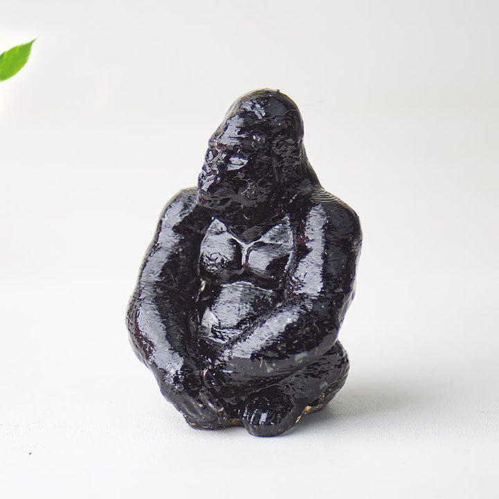 Décoration en pierre précieuse Gorilla en cristal époxy Olivenorma