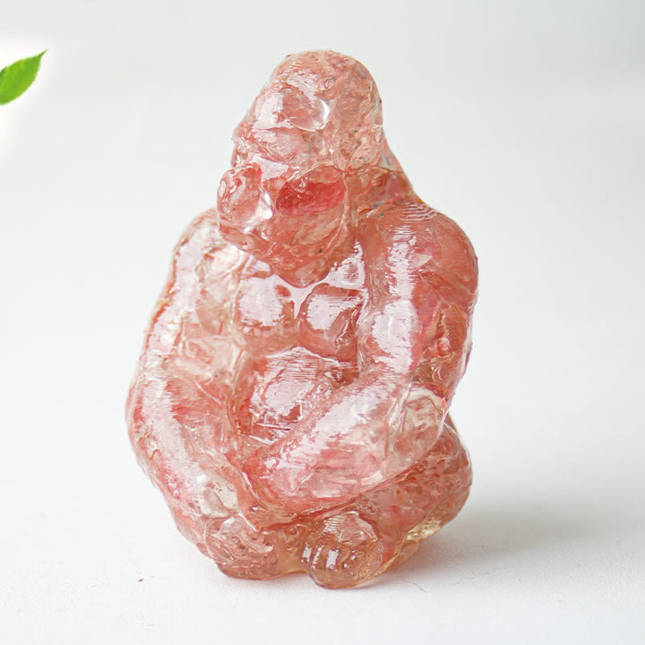 Décoration en pierre précieuse Gorilla en cristal époxy Olivenorma