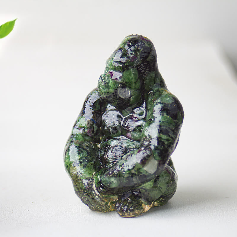 Décoration en pierre précieuse Gorilla en cristal époxy Olivenorma