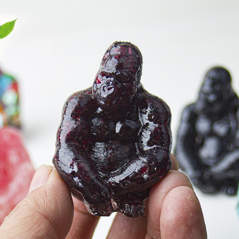 Décoration en pierre précieuse Gorilla en cristal époxy Olivenorma