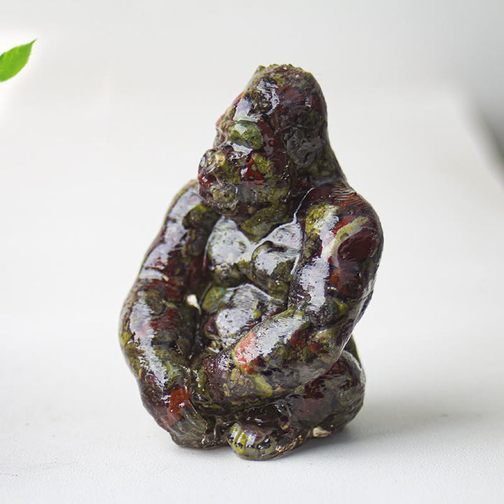 Décoration en pierre précieuse Gorilla en cristal époxy Olivenorma