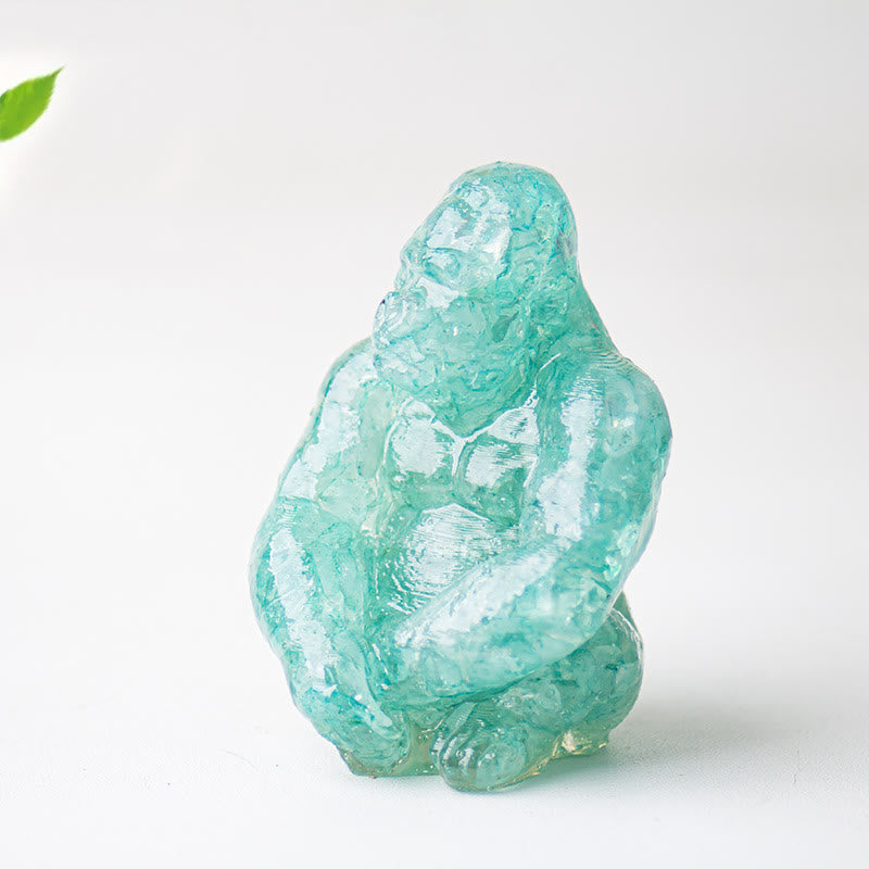 Décoration en pierre précieuse Gorilla en cristal époxy Olivenorma