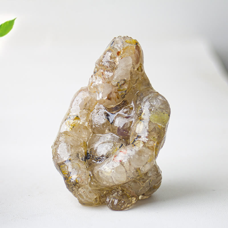 Décoration en pierre précieuse Gorilla en cristal époxy Olivenorma