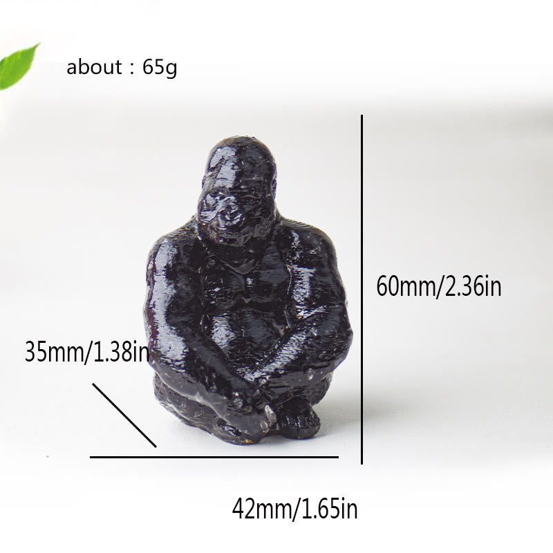 Décoration en pierre précieuse Gorilla en cristal époxy Olivenorma