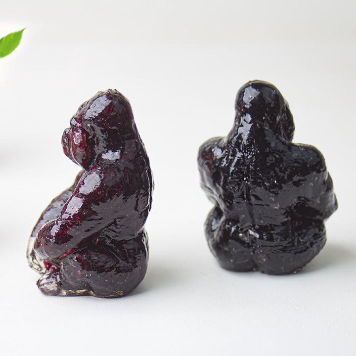 Décoration en pierre précieuse Gorilla en cristal époxy Olivenorma