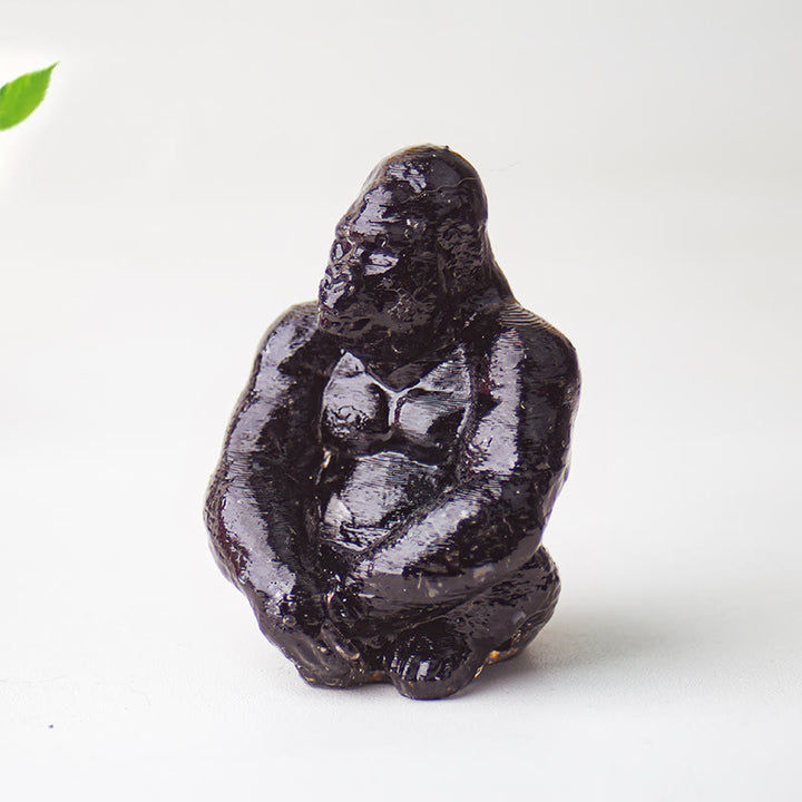 Décoration en pierre précieuse Gorilla en cristal époxy Olivenorma