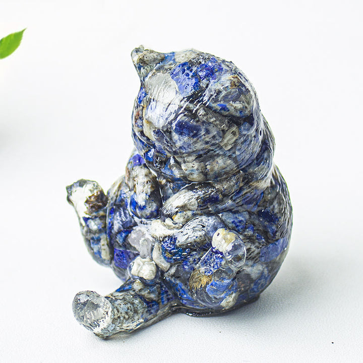 Décoration en pierre précieuse en cristal époxy Olivenorma , chat en chaleur