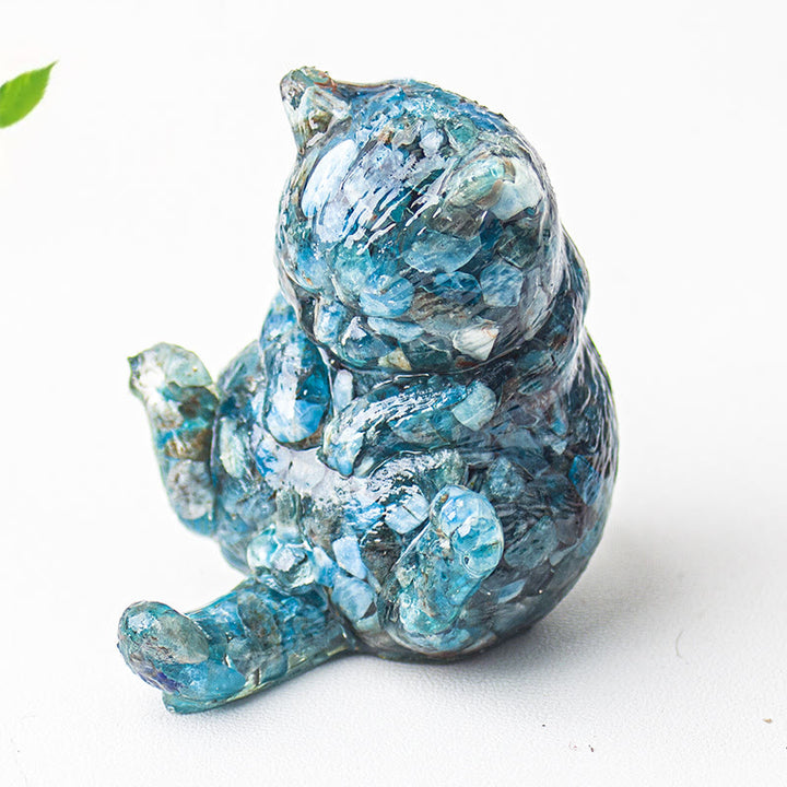 Décoration en pierre précieuse en cristal époxy Olivenorma , chat en chaleur