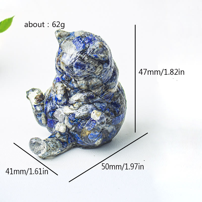 Décoration en pierre précieuse en cristal époxy Olivenorma , chat en chaleur