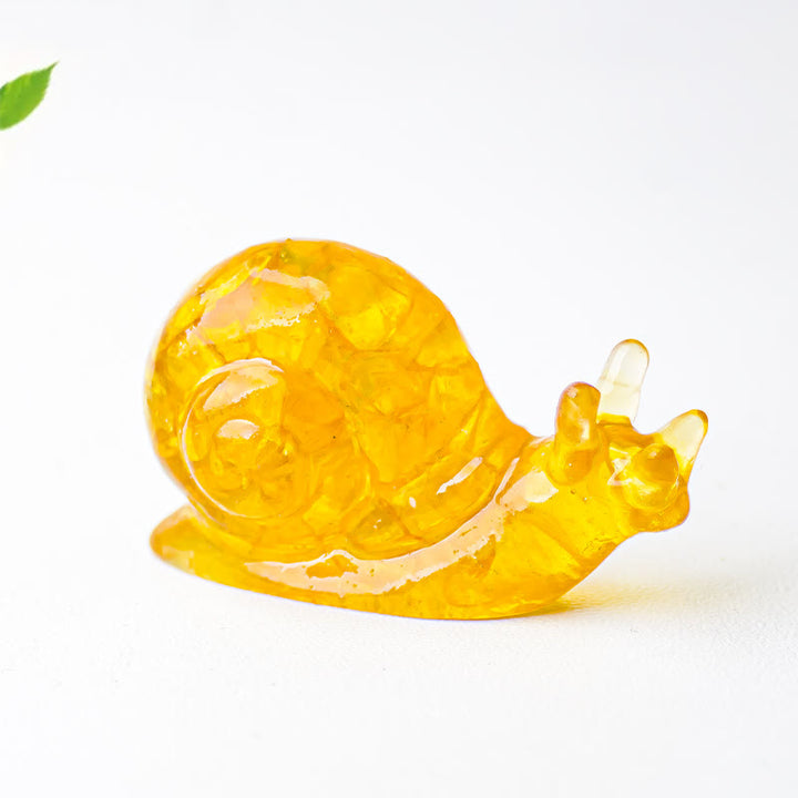 Décoration en pierre précieuse d'escargot en cristal époxy Olivenorma