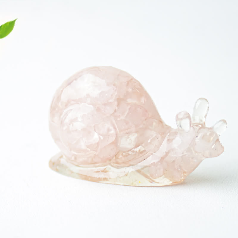 Décoration en pierre précieuse d'escargot en cristal époxy Olivenorma