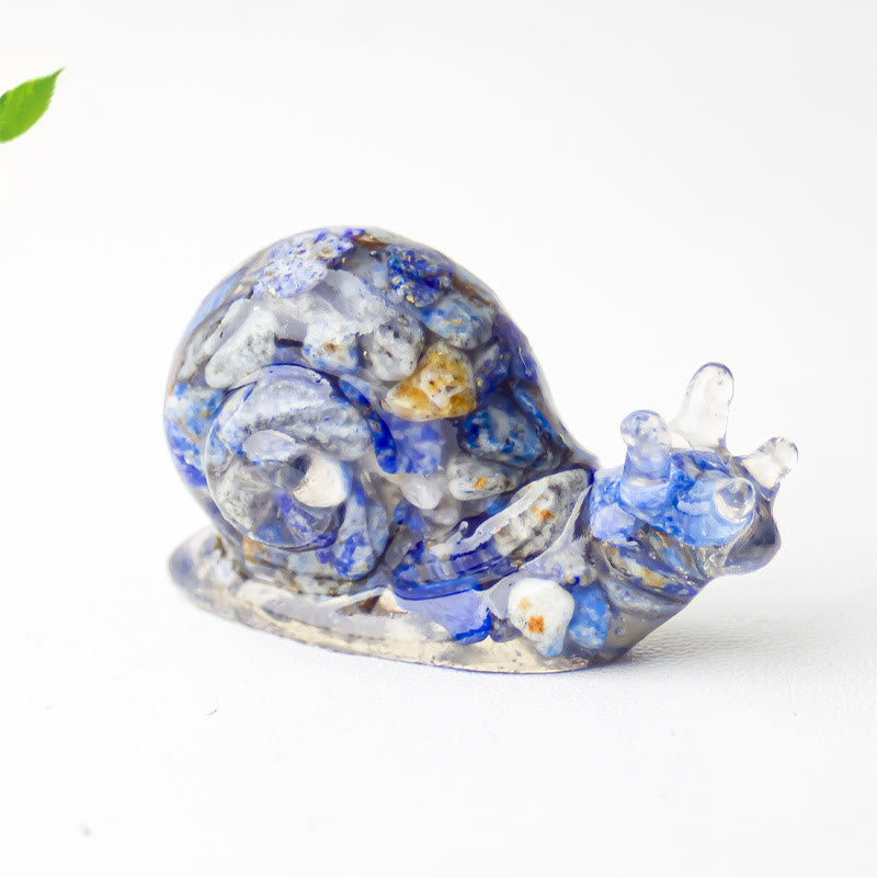 Décoration en pierre précieuse d'escargot en cristal époxy Olivenorma