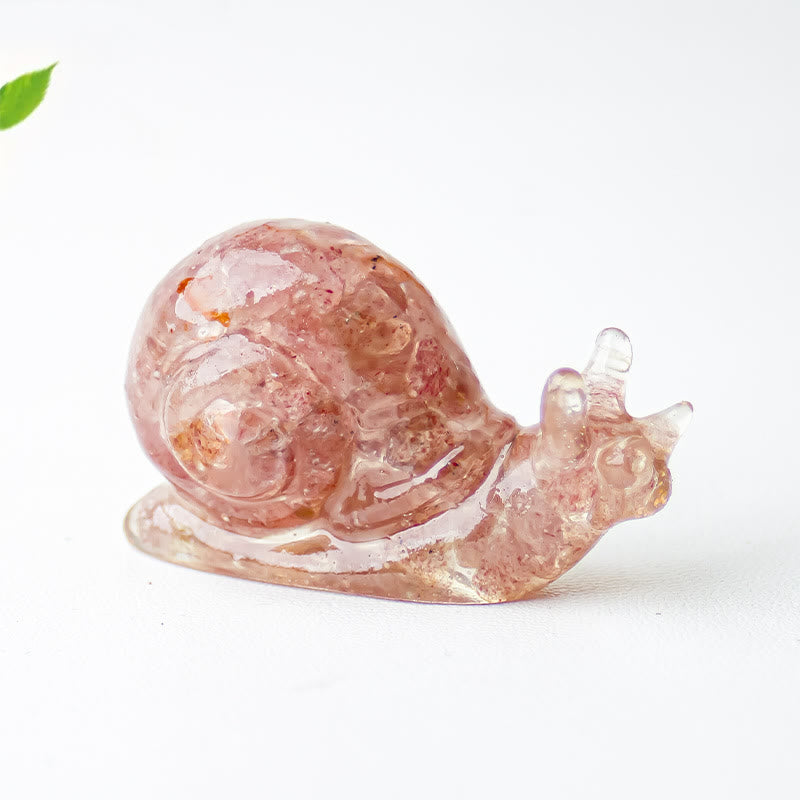 Décoration en pierre précieuse d'escargot en cristal époxy Olivenorma