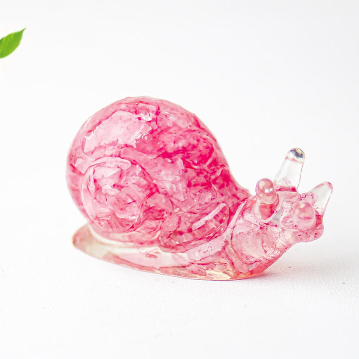 Décoration en pierre précieuse d'escargot en cristal époxy Olivenorma