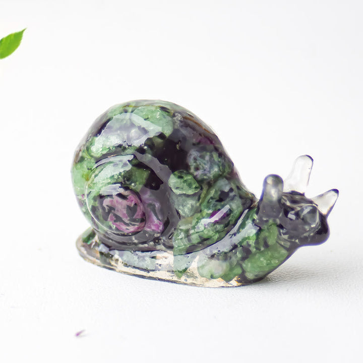 Décoration en pierre précieuse d'escargot en cristal époxy Olivenorma