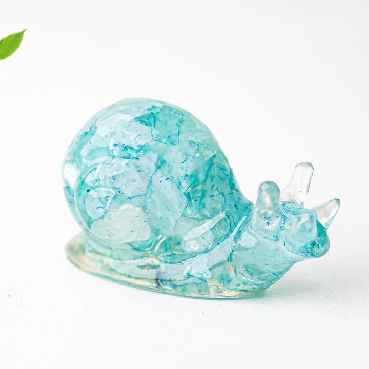 Décoration en pierre précieuse d'escargot en cristal époxy Olivenorma