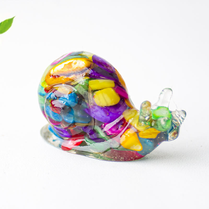 Décoration en pierre précieuse d'escargot en cristal époxy Olivenorma