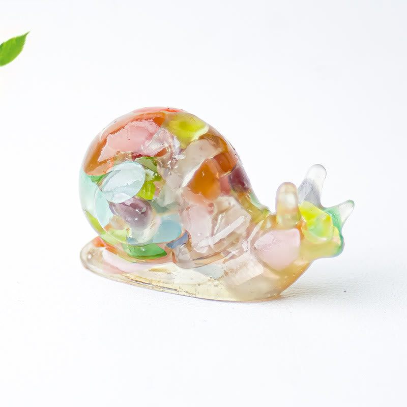 Décoration en pierre précieuse d'escargot en cristal époxy Olivenorma