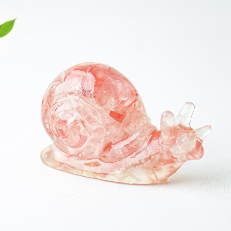 Décoration en pierre précieuse d'escargot en cristal époxy Olivenorma