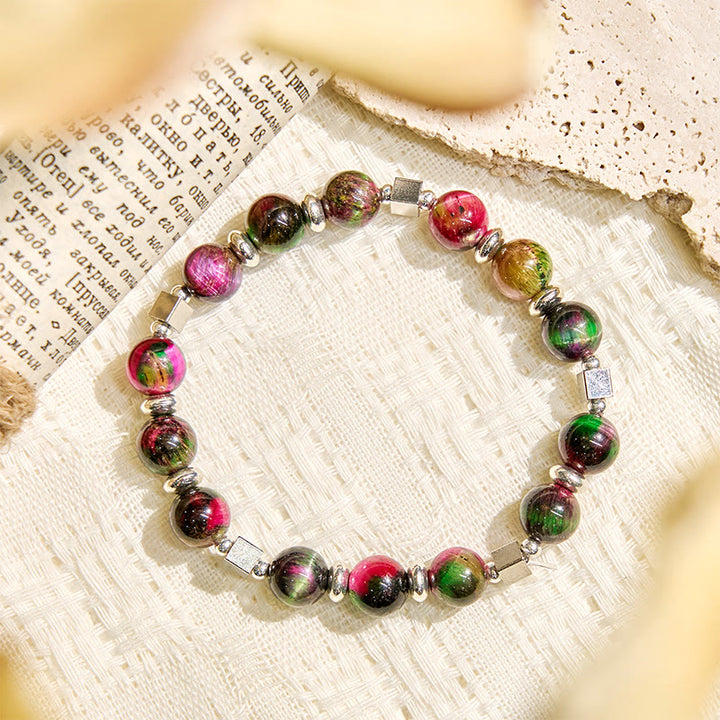 Bracelet Olivenorma « Celestial Pulse » Galaxy œil de tigre, huile essentielle anti-anxiété - image 8