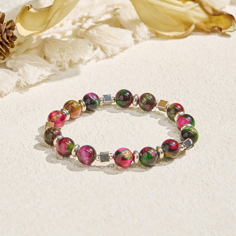 Bracelet Olivenorma « Celestial Pulse » Galaxy œil de tigre, huile essentielle anti-anxiété - Bracelet seulement - image 5